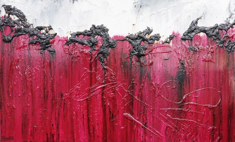 Scarlet Rush 160cm x 100cm Abstract Painting in Burnt Red & Burgundy - Modern Wall Art for Living Room, Bedroom & Office Decor