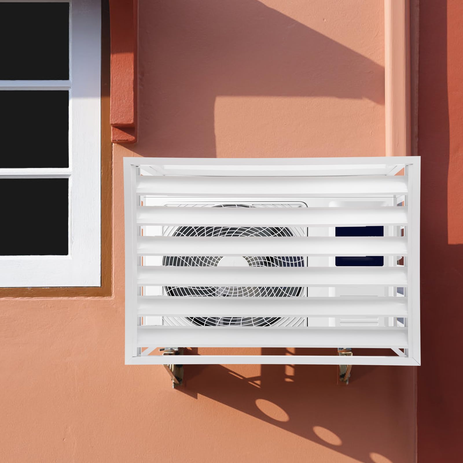 YIYIBYUS Air Conditioner Fence Screen Cover - Freestanding Protective Enclosure for Outdoor AC Units & Condensers (White, 1.5P) - Perfect for Backyard, Patio & Home Exterior Protection