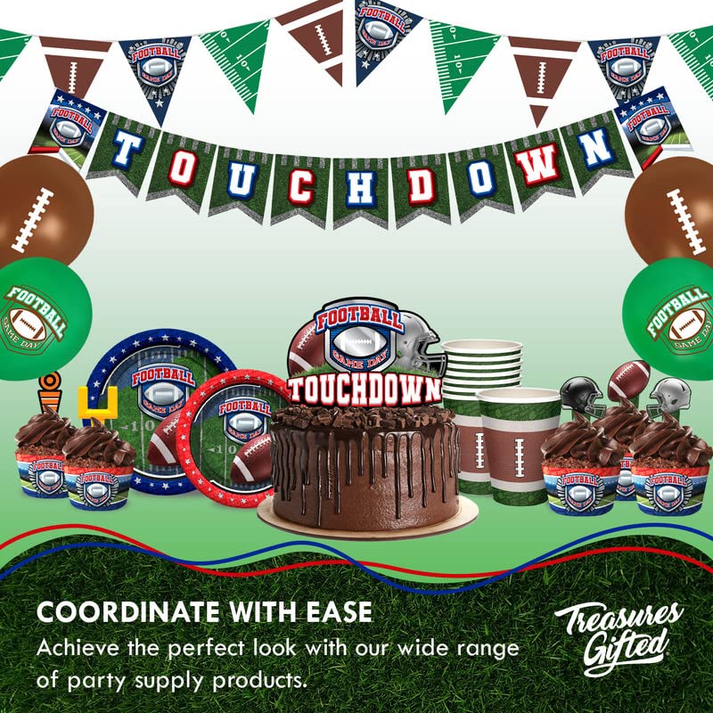 Football Party Decorations Set for 16 Guests - Includes Dinnerware, Plates & Napkins - Perfect for Tailgate Parties, Game Day Celebrations & Sports Themed Events - Football Themed Party Supplies for Home Decor & Fan Gatherings