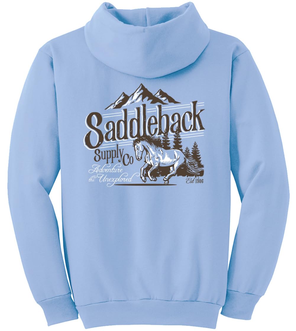 Saddleback Supply Men's Western Spirit Logo Pullover Hoodie - Soft Cotton Fleece Hooded Sweatshirt for Casual Wear, Outdoor Activities & Western Lifestyle