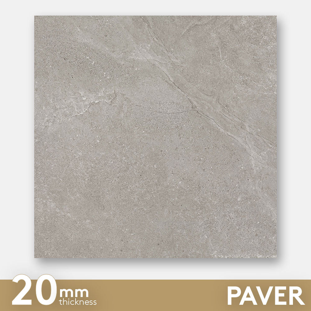 Premium Grey 600x600x20 Outdoor Porcelain Paver Tile - Durable Slip-Resistant Patio & Garden Flooring for Decks, Walkways & Poolside Areas