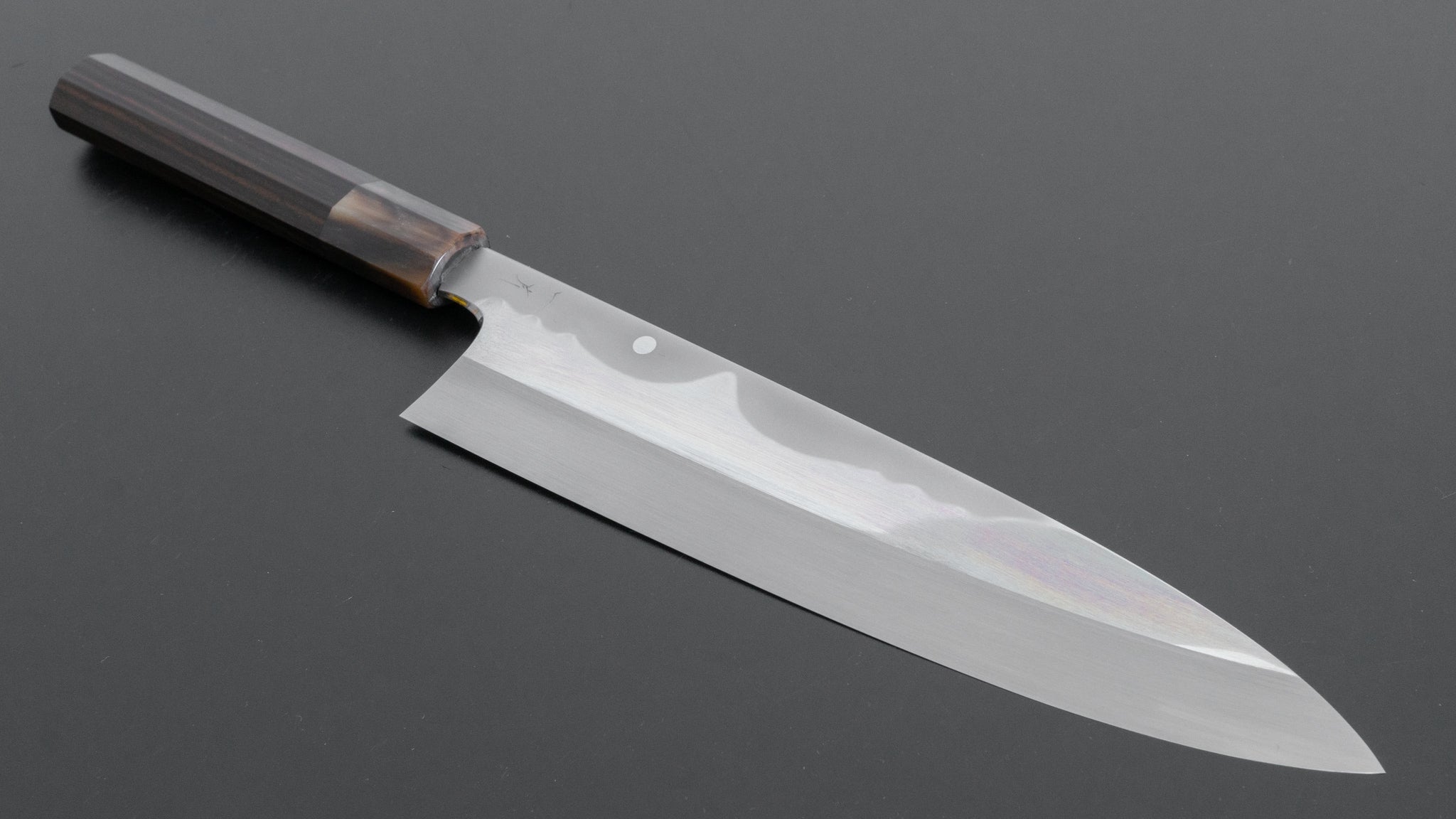 Hitohira Togashi Kyuzo White #1 Fuji Hakumon Mizu Honyaki Gyuto 240mm Japanese Chef Knife - Taihei Makassar Ebony Handle (#035) with Saya - Perfect for Sushi, Sashimi & Precision Cutting