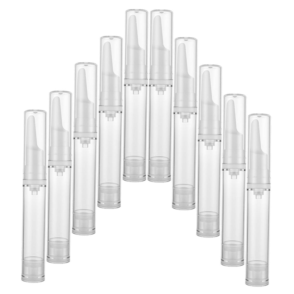iPetboom 10-Piece Airless Cosmetic Jars Set - Vacuum Eye Cream Bottles & Lotion Containers (Plastic, Leak-Proof) - Perfect for Skincare, Travel & Salon Use