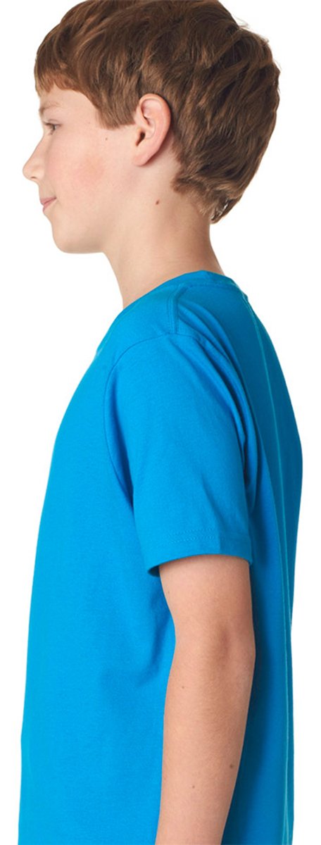 Next Level Apparel Big Boys Rib Jersey Crew Neck T-Shirt - Soft Cotton Purple Rush Tee for Kids | School, Playdates & Casual Wear