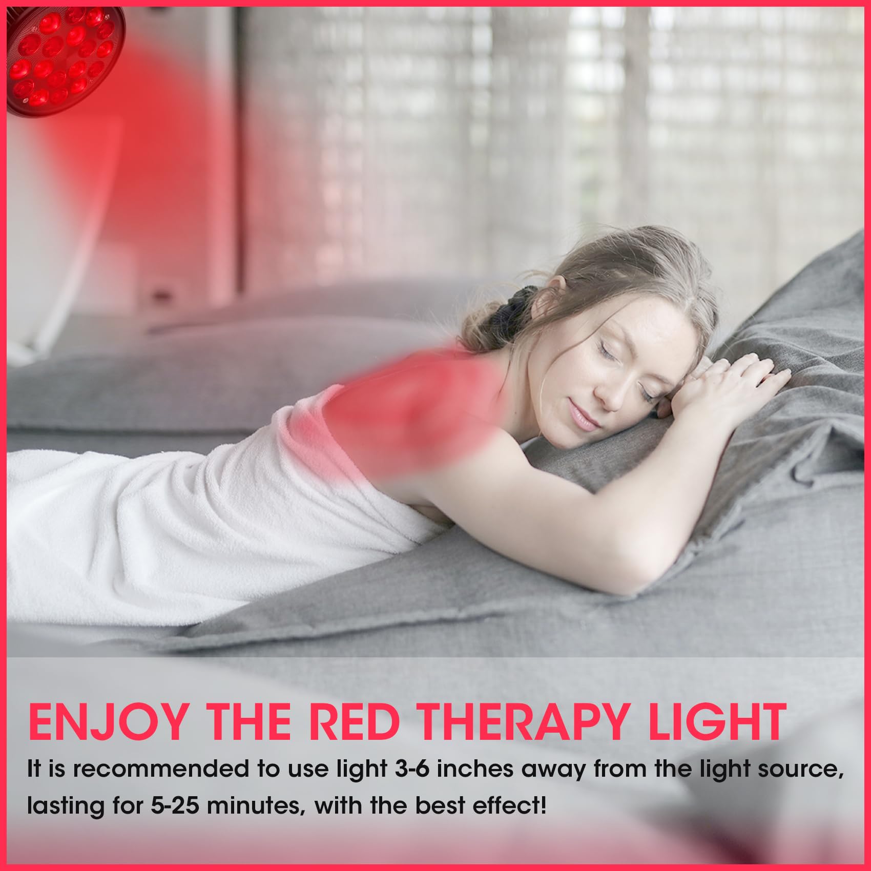 54W Red Light Therapy Lamp with 18 LED - 660nm Red & 850nm Near Infrared Light for Skin Care & Pain Relief - Adjustable Stand for Home & Clinic Use