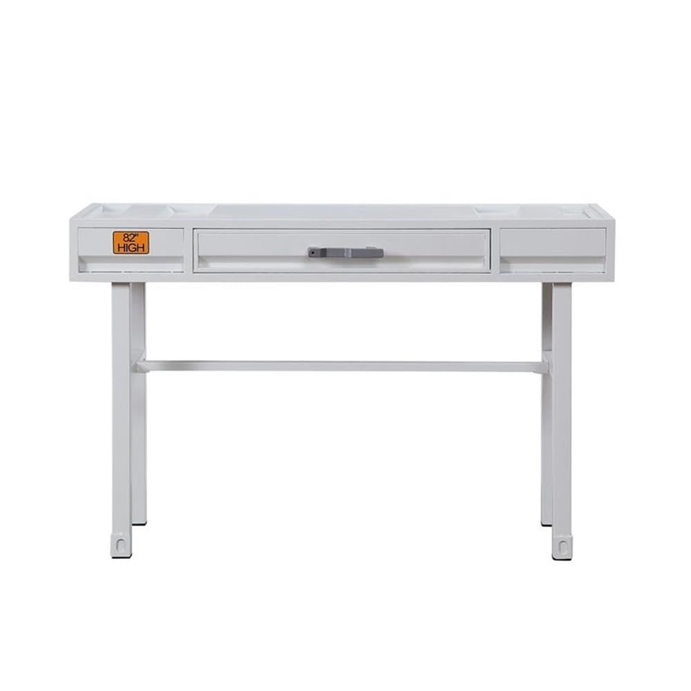 Acme White Cargo Vanity Desk with Mirror - Perfect for Bedroom Makeup & Dressing Table, Home Office, and Small Space Organization
