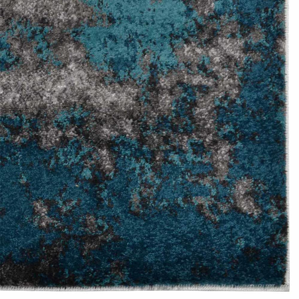 Heatset Polypropylene Machine-Made Area Rug - 9'x12' Rectangle, Ivory & Blue Abstract Modern Design, Medium Pile - Perfect for Living Room, Bedroom or Office Decor (MX0019)