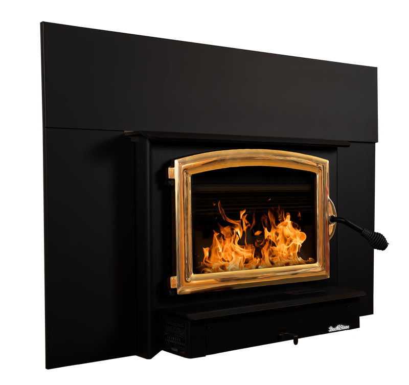 Buck Stove Model 74 Fireplace Insert with Gold Door - Efficient Wood Burning Stove for Cozy Home Heating - Perfect for Living Rooms, Cabins & Winter Warmth