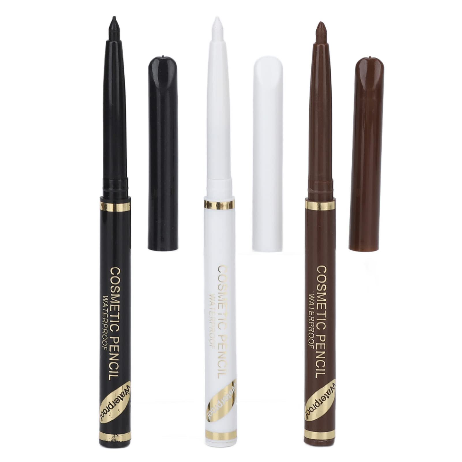 Beard Filler Pen for Men - 3 Pack Beard Contour Pencils in White, Black & Brown - Natural Looking Facial Hair Enhancer & Color Touch Up - Perfect for Sparse Beards, Patchy Areas & Grooming Routine (Home, Travel, Daily Use)