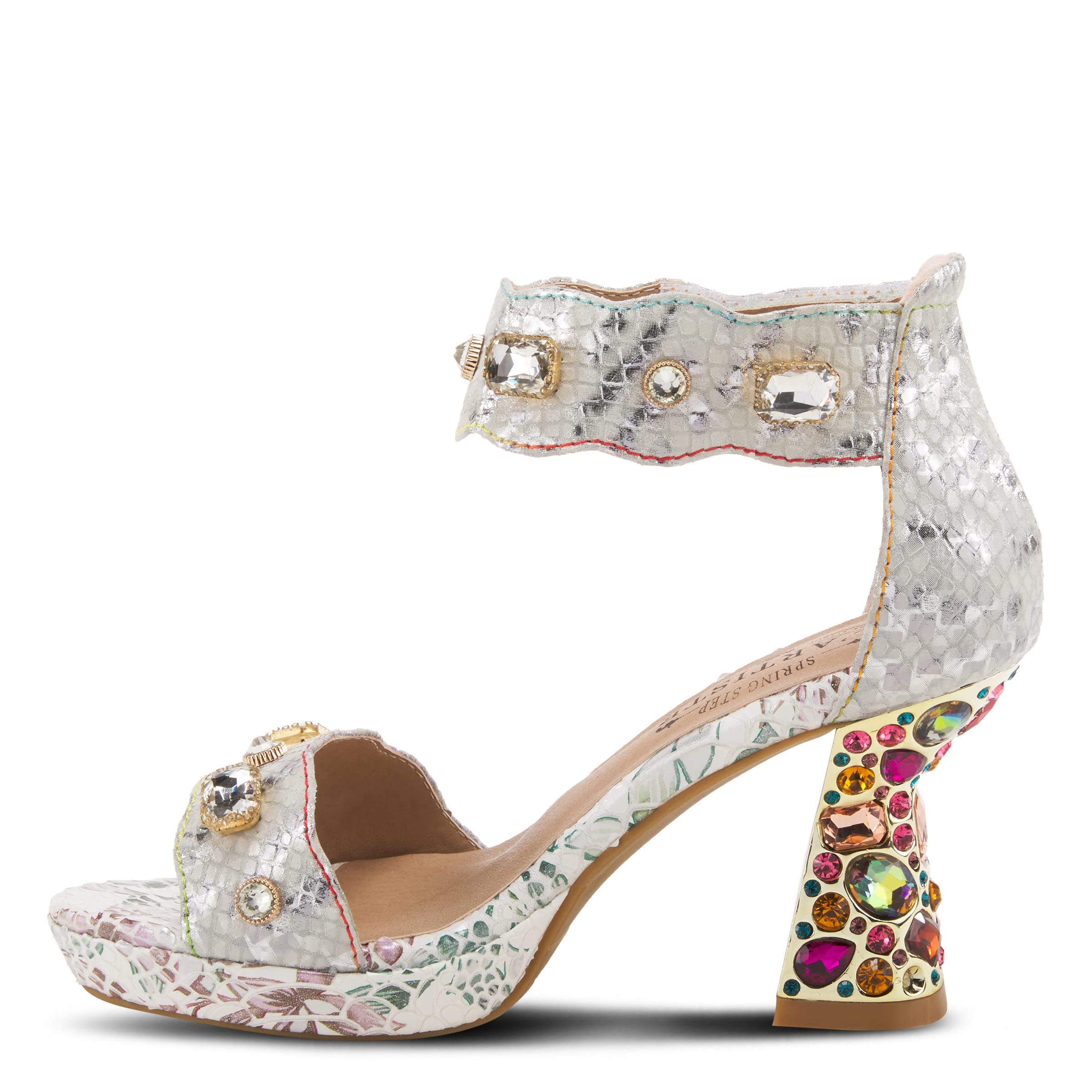 L'Artiste by Spring Step Women's Jewel Sandals - Comfortable Boho Chic Leather Strappy Sandals for Summer, Beach & Casual Outings