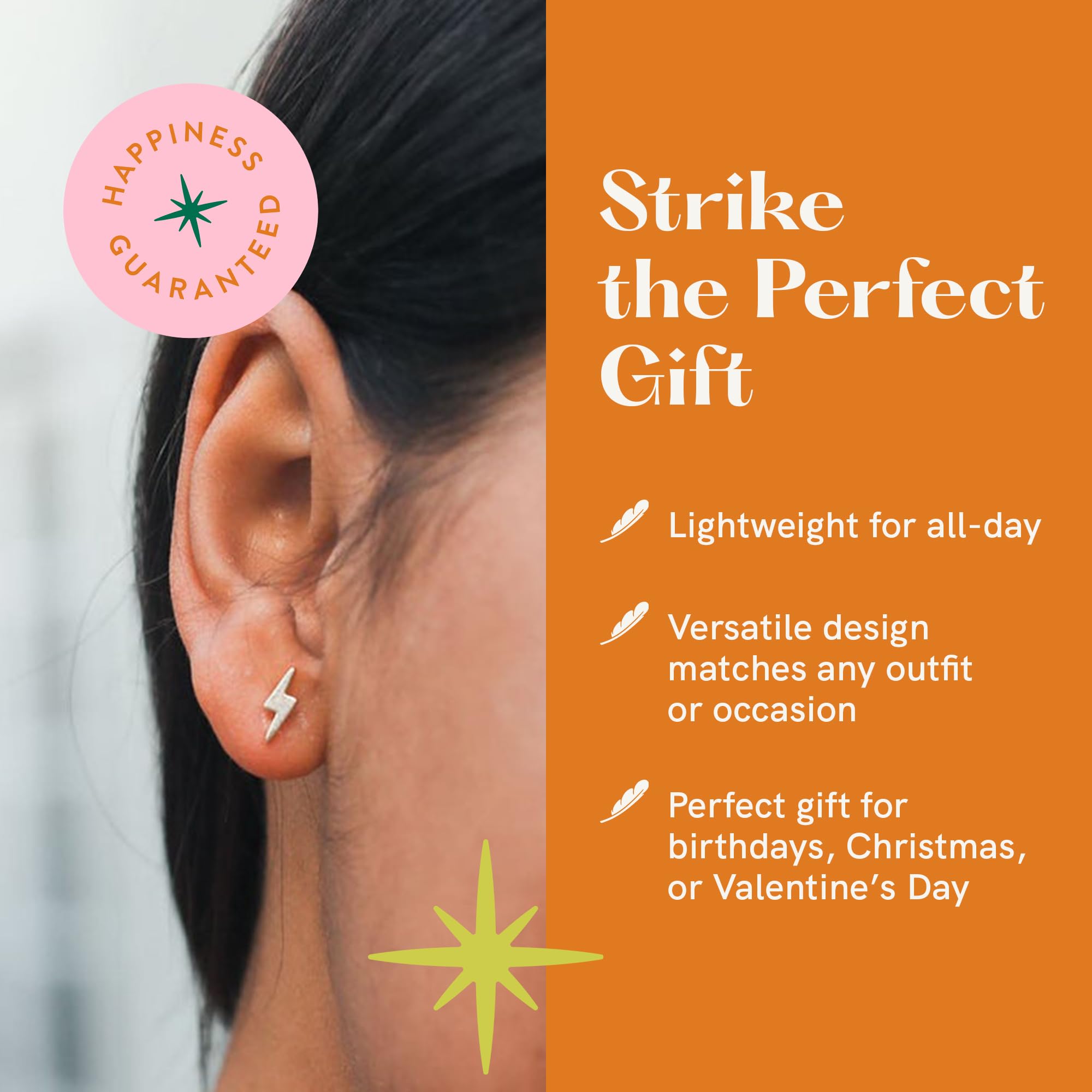 14k Gold Dipped Lucky Feather Small Stud Earrings for Women & Teens - Dainty Gold Post Earrings with Sentimental Message Card - Perfect Gift for Birthday, Anniversary & Special Occasions