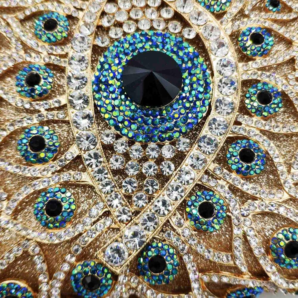 Evil Eye Crystal Clutch Bag for Women - Rhinestone Evening Purse for Wedding, Party & Prom - Mini Sparkly Handbag - Perfect for Date Night, Bridal Shower & Special Occasions
