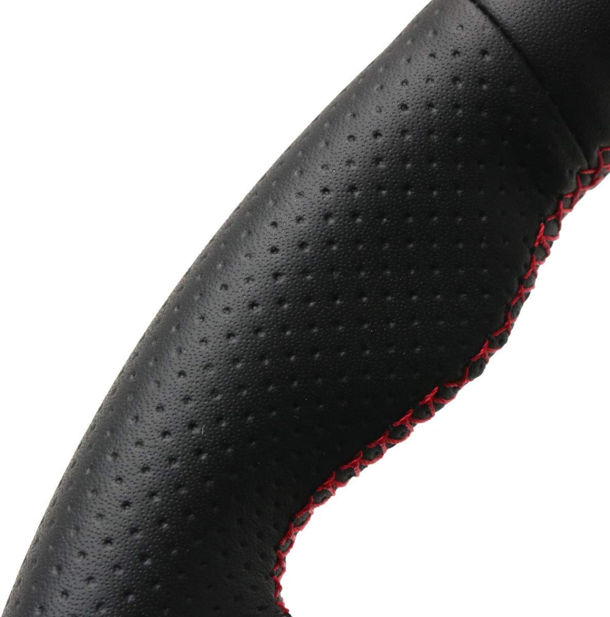 Premium Black Genuine Leather Steering Wheel Cover - Perfect Fit for Toyota Avalon (2013-2018) & Camry (2015-2017) | OEM Quality Custom Car Accessory | Enhances Grip & Comfort for Daily Driving & Road Trips