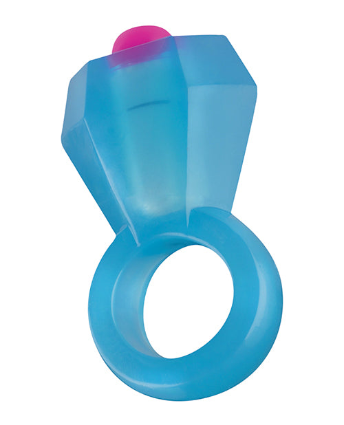 Bling Pop Vibrating Cock Ring for Men - Blue Pleasure Ring for Enhanced Sensation & Performance - Perfect for Couples Play & Solo Use