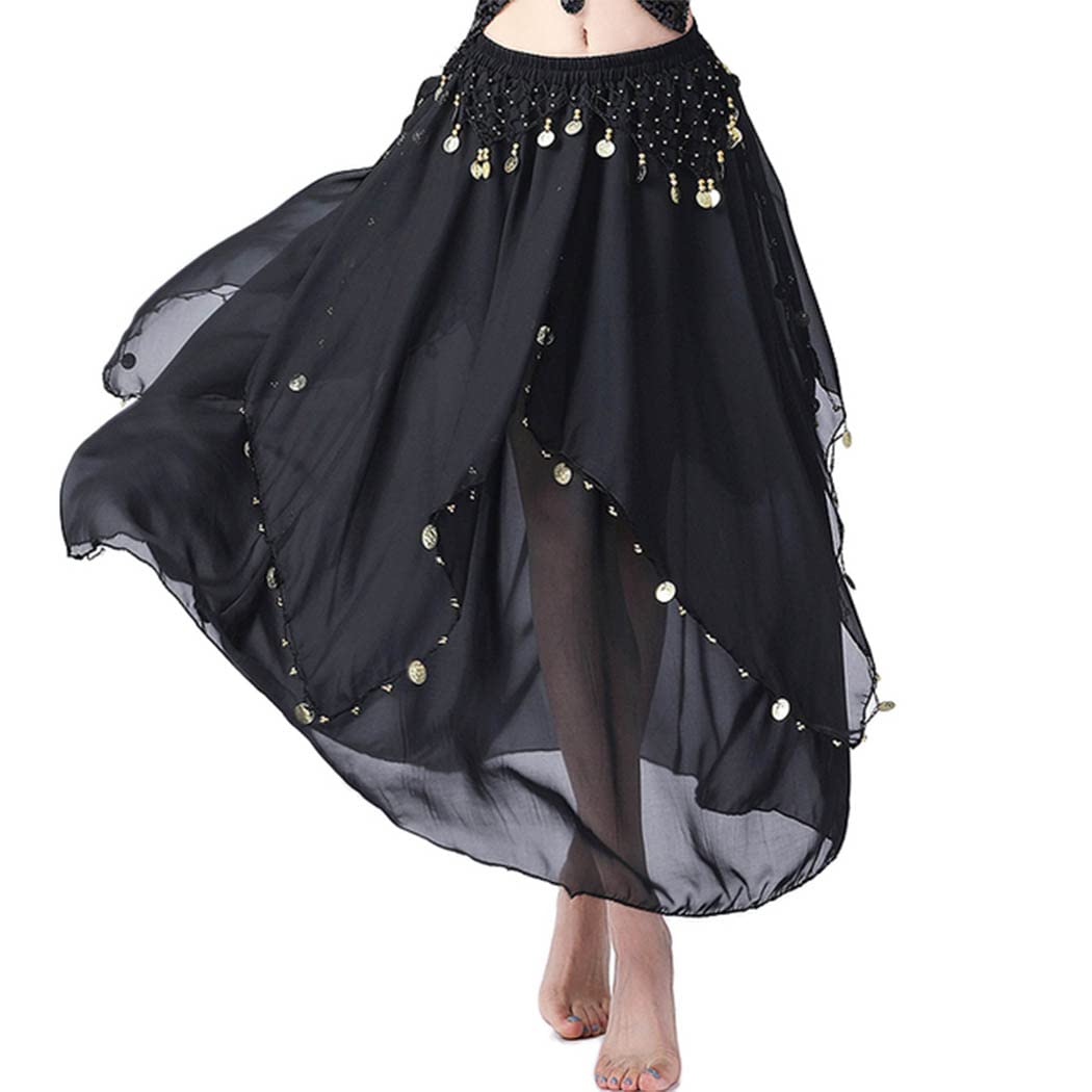 Victray Women's Belly Dance Skirt - Long Layered Swing Skirt for Dance Performance, Party & Festival Costume - Perfect for Belly Dancing, Stage Shows & Cultural Events
