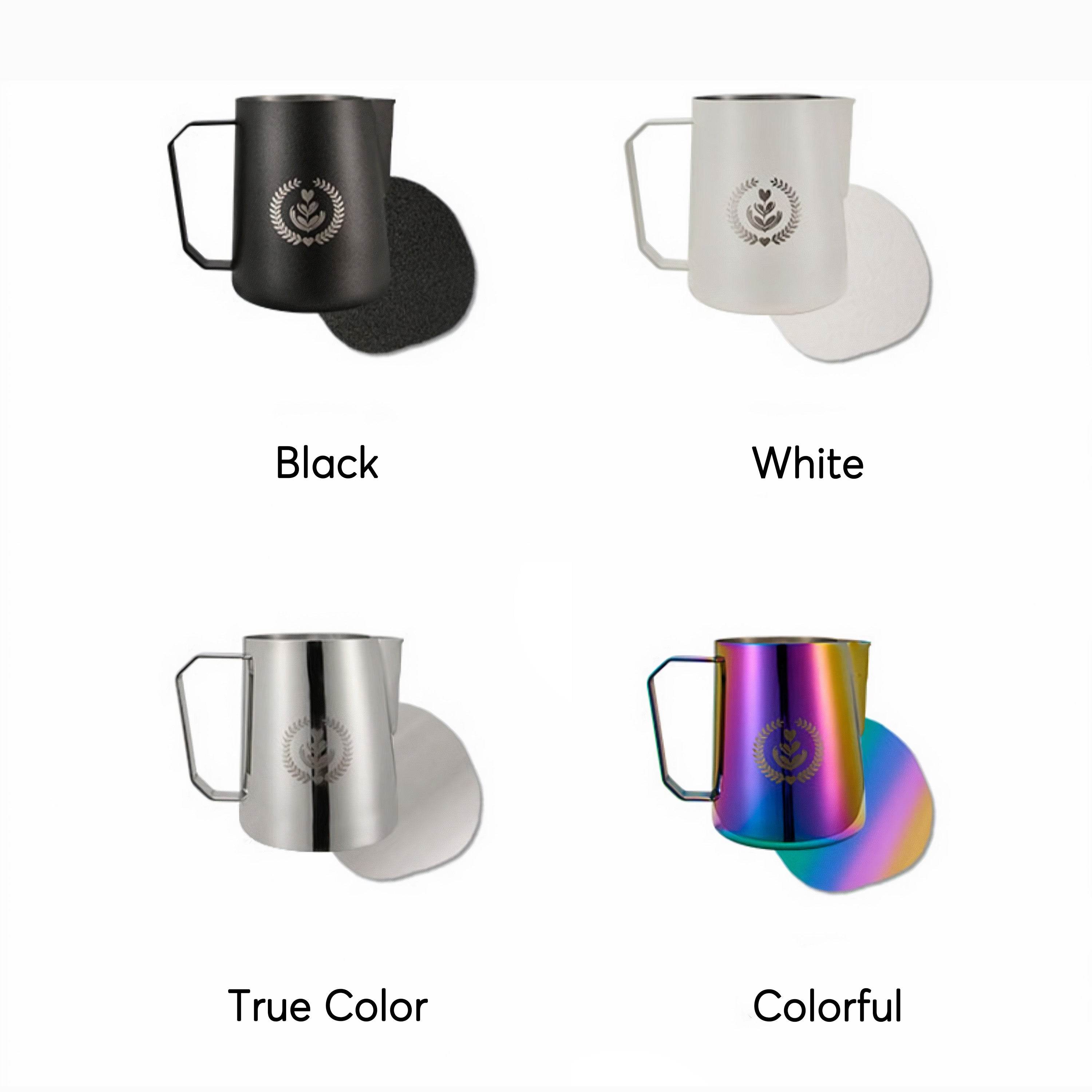 Premium Stainless Steel Latte Art Milk Pitcher - 12oz Barista Coffee Frothing Jug for Perfect Foam & Espresso Drinks - Ideal for Home & Cafe Use