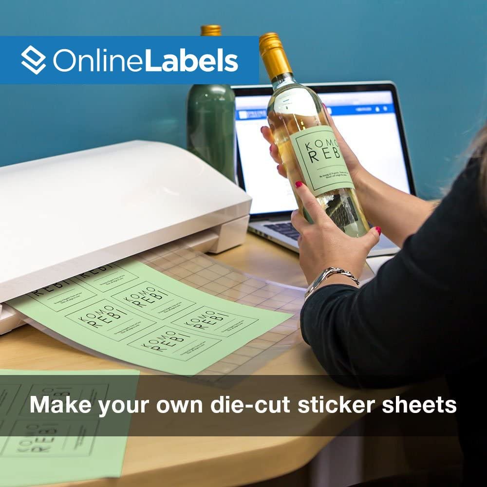 Pastel Green Sticker Paper - 100 Sheets of 8.5 x 11 Full Sheet Labels for Inkjet & Laser Printers | Perfect for DIY Crafts, Scrapbooking & Product Labeling | Online Labels