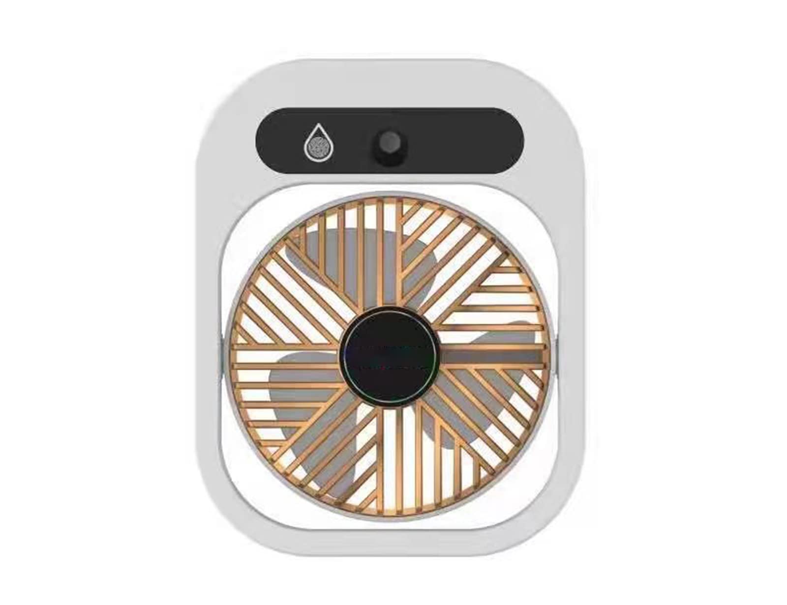 RikXz Portable USB Desk Fan with 2000mAh Battery & Humidifier - 3 Speed Mini Air Cooler for Office, Home, and Travel | USB Rechargeable Personal Cooling Fan for Desk, Bedside, and Outdoor Use