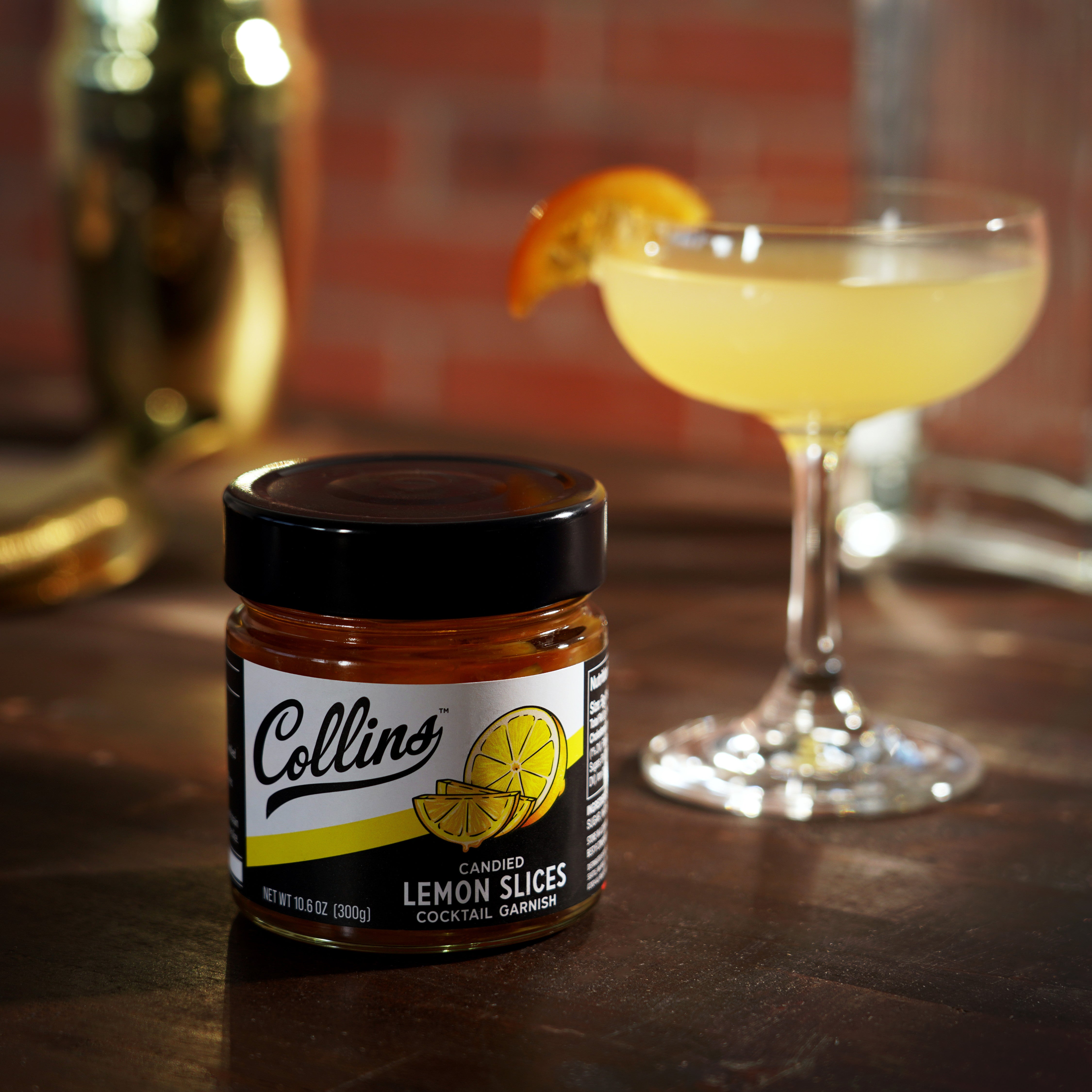 Sweet Candied Lemon Slices in Syrup - 10.6 oz Jar | Gourmet Dessert Topping for Cakes, Cocktails & Tea | Premium Baking Ingredient & Cocktail Garnish