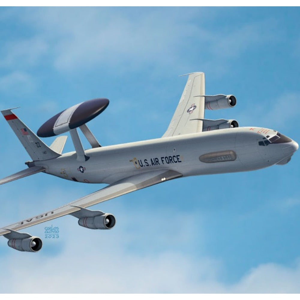 1/144 Scale USAF Boeing E-3G AEW&C Sentry AWACS Aircraft Model - Academy 12629 - Perfect for Collectors, Military Enthusiasts & Model Builders
