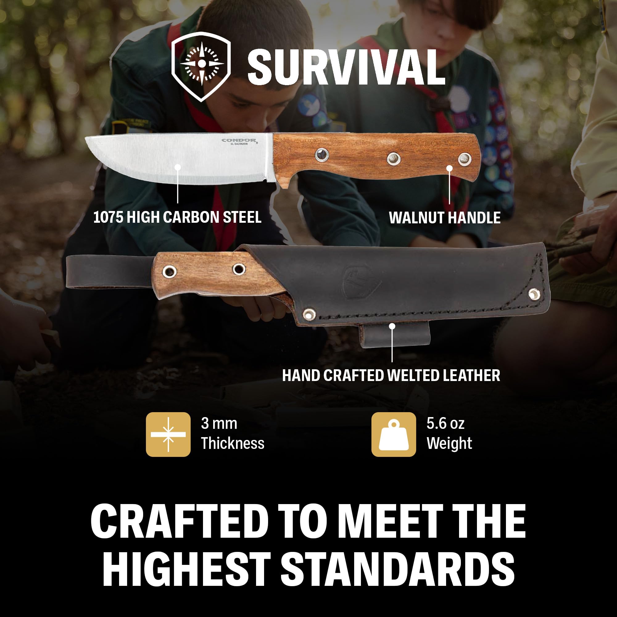 Condor Tool & Knife Swamp Romper Fixed Blade Knife - 4.5