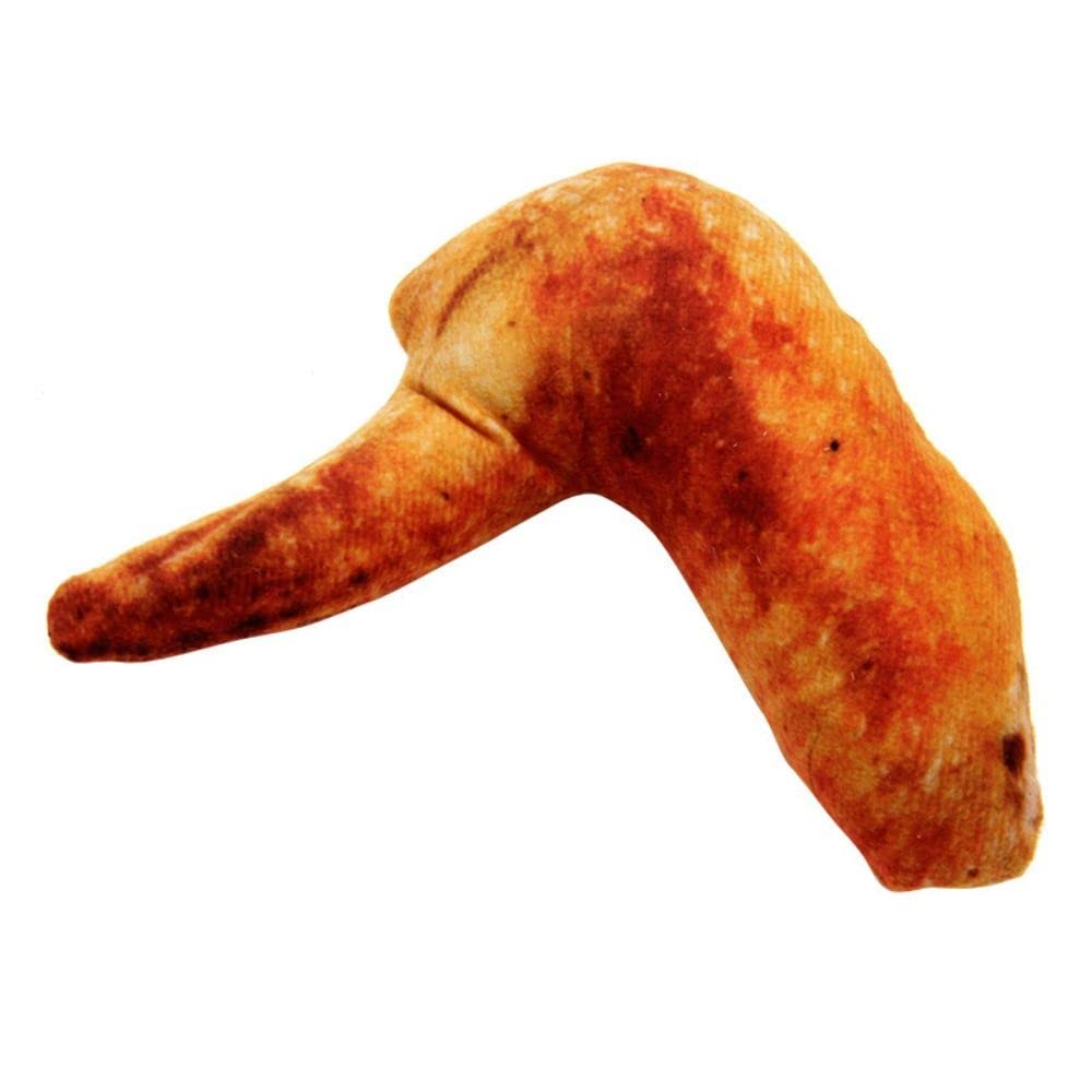 Food-Shaped Squeaky Dog Toys - Cute Plush Chew Toys for Small, Medium & Large Breeds (Chicken Wings Style) | Perfect for Teething Puppies, Playtime & Training Rewards