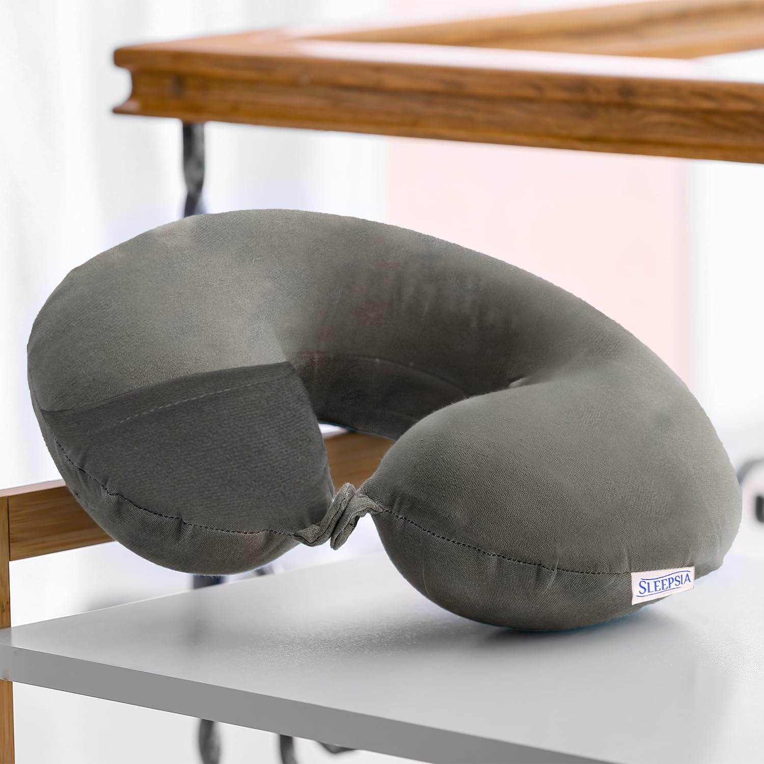 **Sleepsia Memory Foam Neck Pillow for Travel - Ergonomic Support for Neck & Head on Airplanes, Cars & Flights - Perfect for Long Trips & Relaxation**