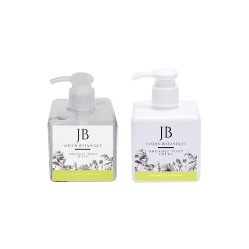 Organic Japanese Yuzu Body Wash & Body Cream Set - 8 Oz Bottles for Hydrating & Nourishing Skin | Perfect for Dry Skin Care & Spa-Like Bath Experience