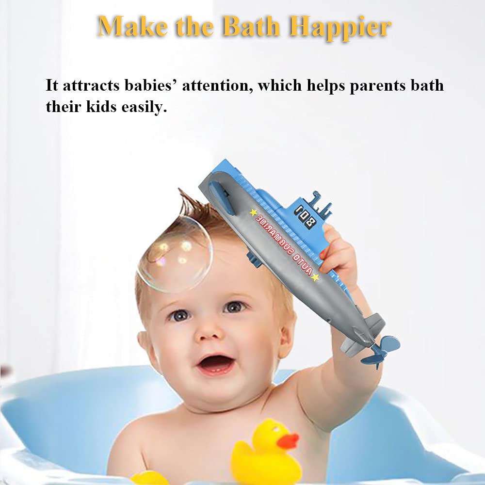 Wind Up Submarine Bath Toy - Clockwork Pigboat Floating Toy for Kids, Swimming Bathtub & Fish Tank Water Play - Fun Submarine Model Toy for Boys and Girls - Perfect for Bathtime, Pool Parties & Sensory Play