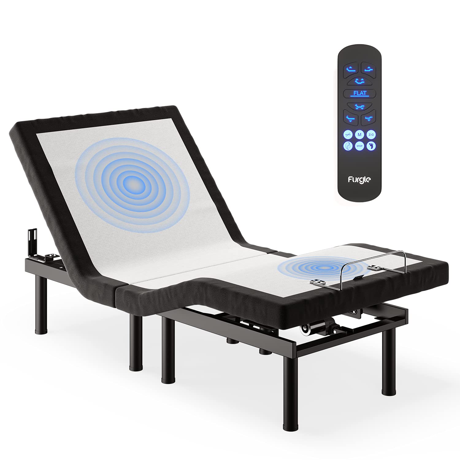Adjustable Twin XL Bed Frame with Massage, Anti-Snore & Zero Gravity Features - Sturdy Metal Platform with Child Lock for Home, Dorm or Guest Room Use