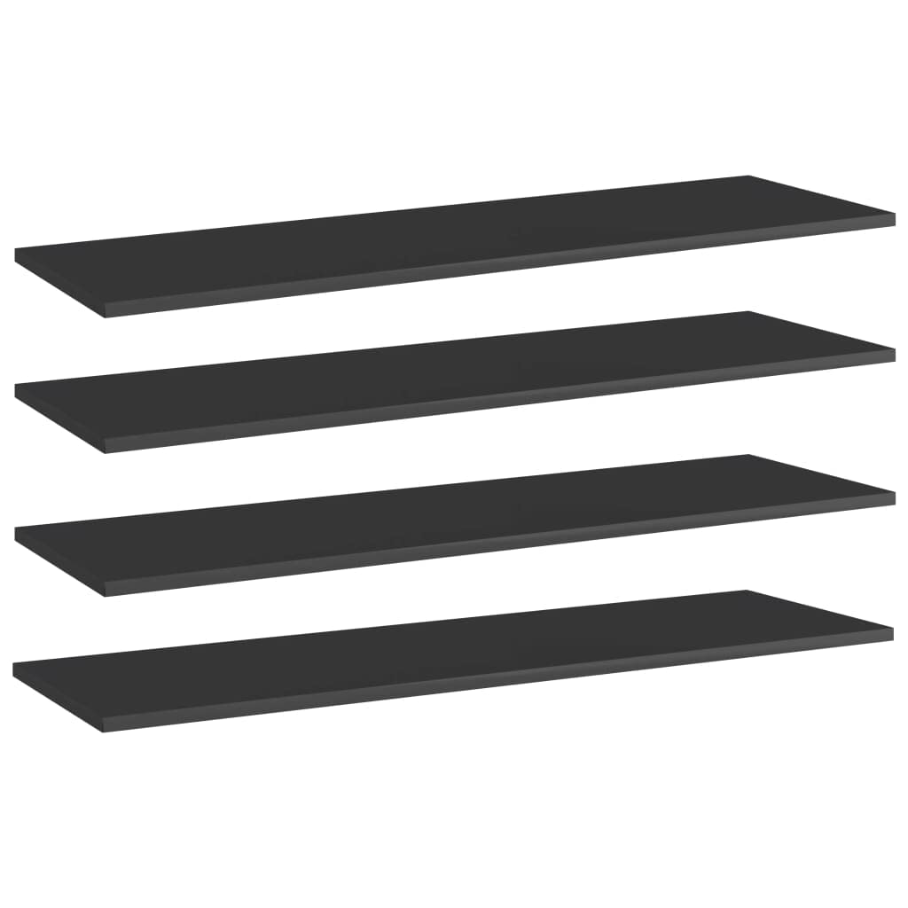 High Gloss Black Bookshelf Replacement Boards - 4 Pack 39.4