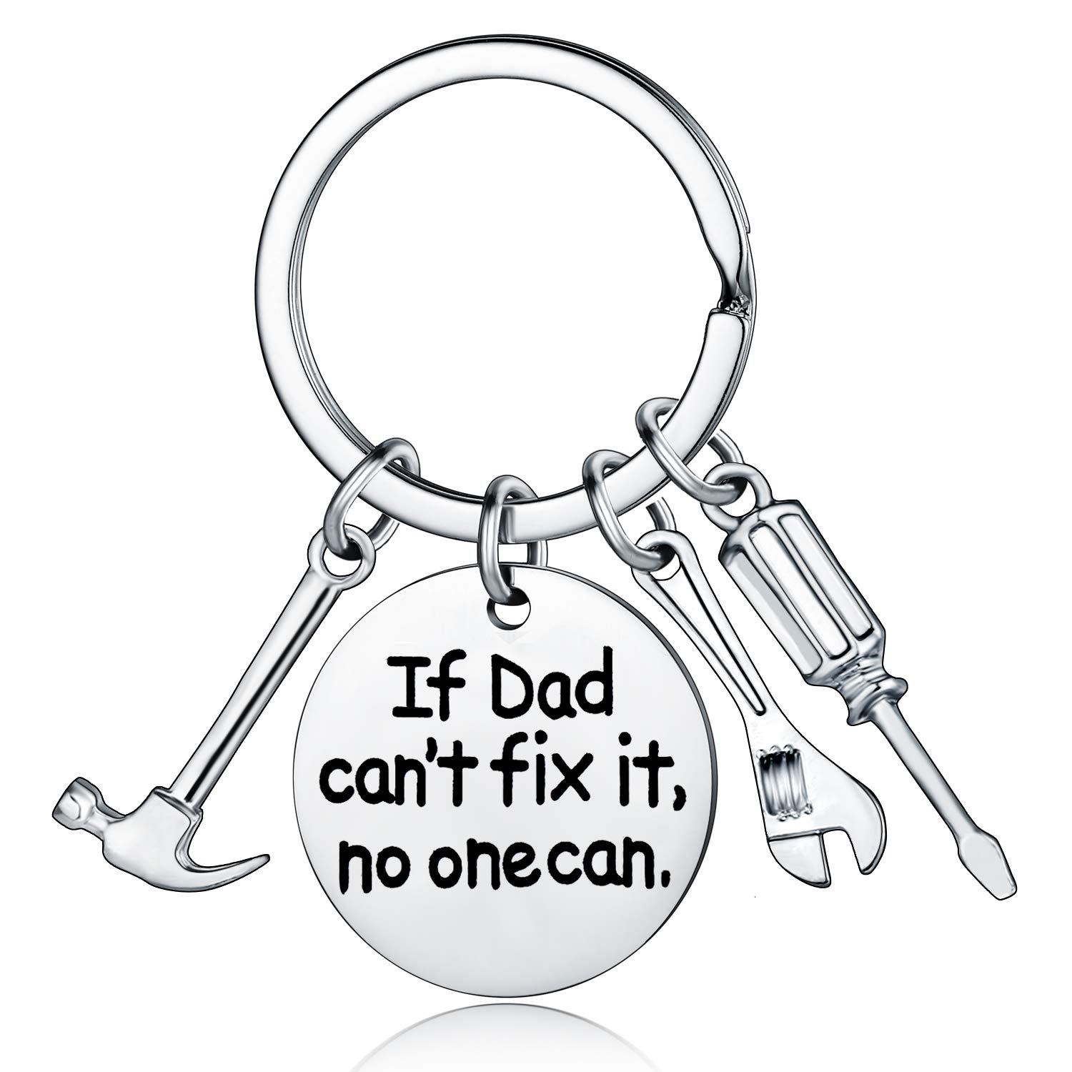 YEEQIN If Dad Can't Fix It No One Can Can Multitool Keychain - Screwdriver, Wrench & Hammer Charm Key Ring - Perfect Handyman Gift for Father's Day, Birthday & DIY Enthusiasts - Great for Home Repairs, Car Maintenance & Workshop Use