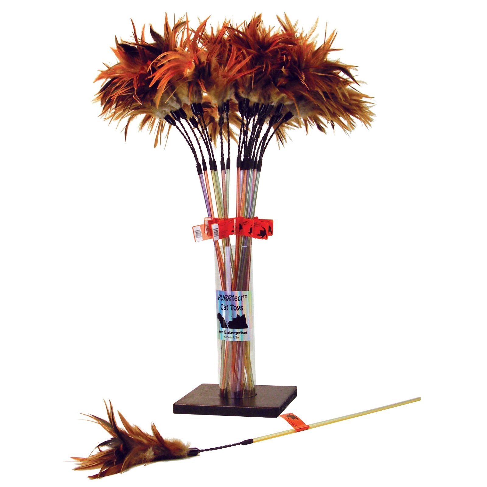 PURRfect Wiggle Bouncer Cat Teaser Toy - Interactive Cat Wand with Feathers for Play & Exercise - Great for Indoor Kittens & Adult Cats