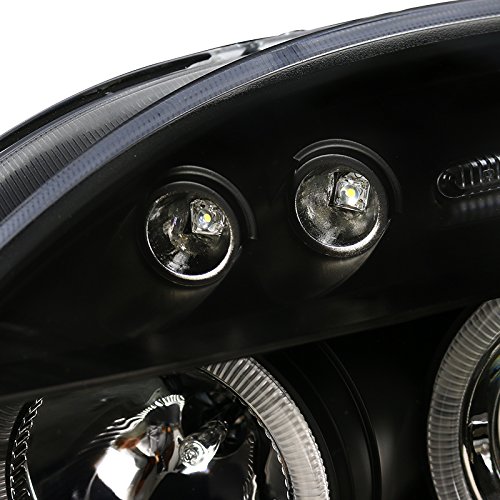 Spec-D Tuning 2LHP-ELP06JM-TM Black Dual Halo LED Projector Headlights - Compatible with Mitsubishi Eclipse | High-Performance Lighting for Night Driving & Car Customization