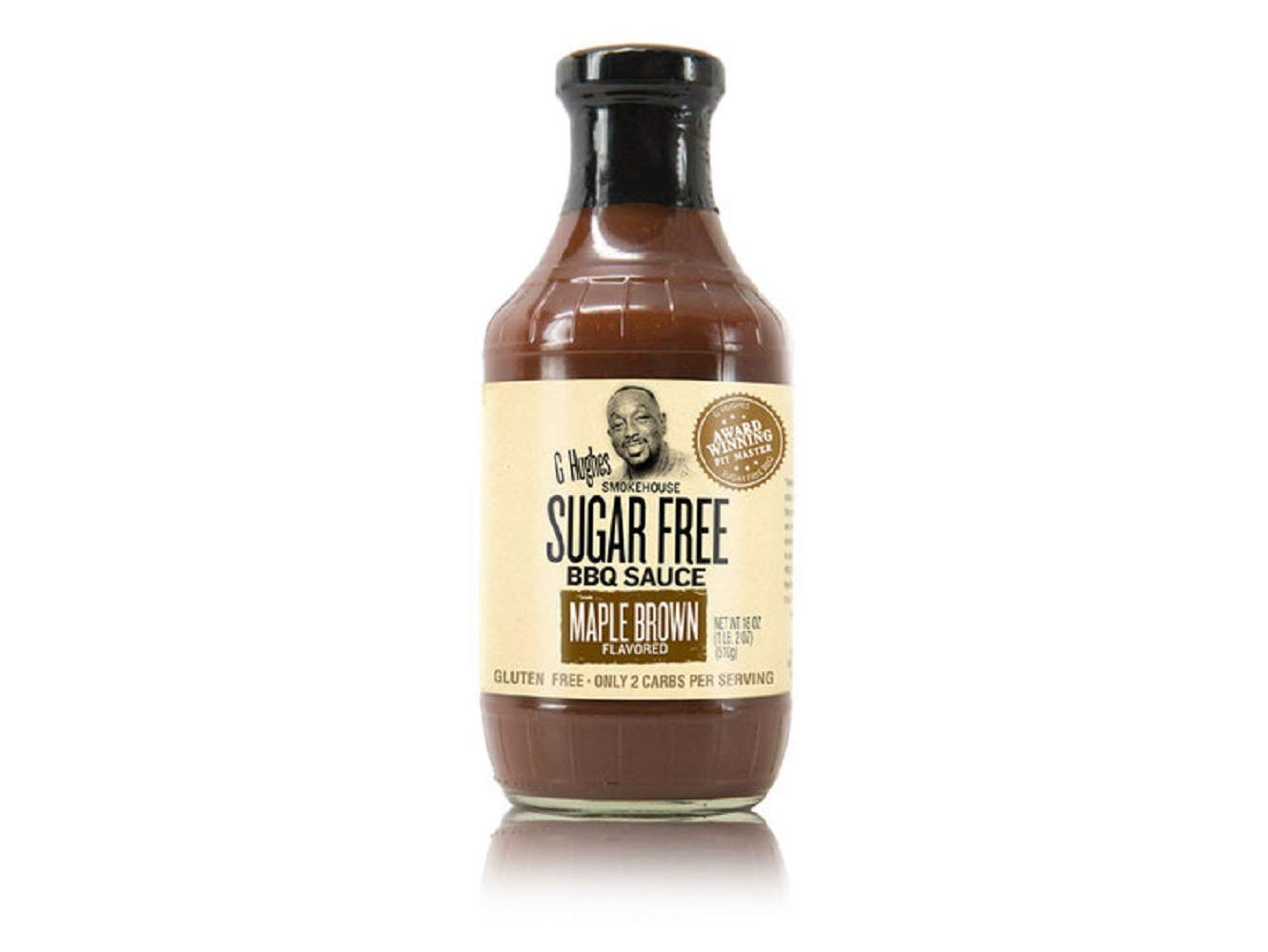 Sugar Free BBQ Sauce - G Hughes Maple Brown Flavor, Gluten Free, 18 Ounce (Pack of 2) - Perfect for Grilling, Dipping & Marinades