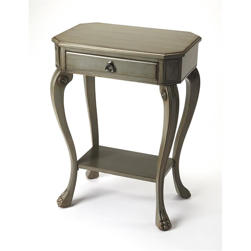 Beaumont Lane Mastercrafted Gray Satin Console Table - Elegant Entryway & Hallway Decor for Modern Homes