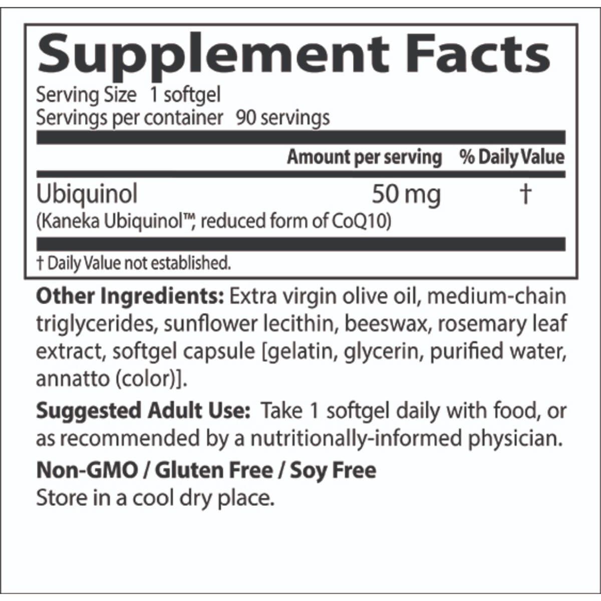 Doctor's Best Ubiquinol with Kaneka Q10 50mg - 90 Softgels for Heart Health & Energy Support - Supports Cardiovascular Wellness & Cellular Energy Production