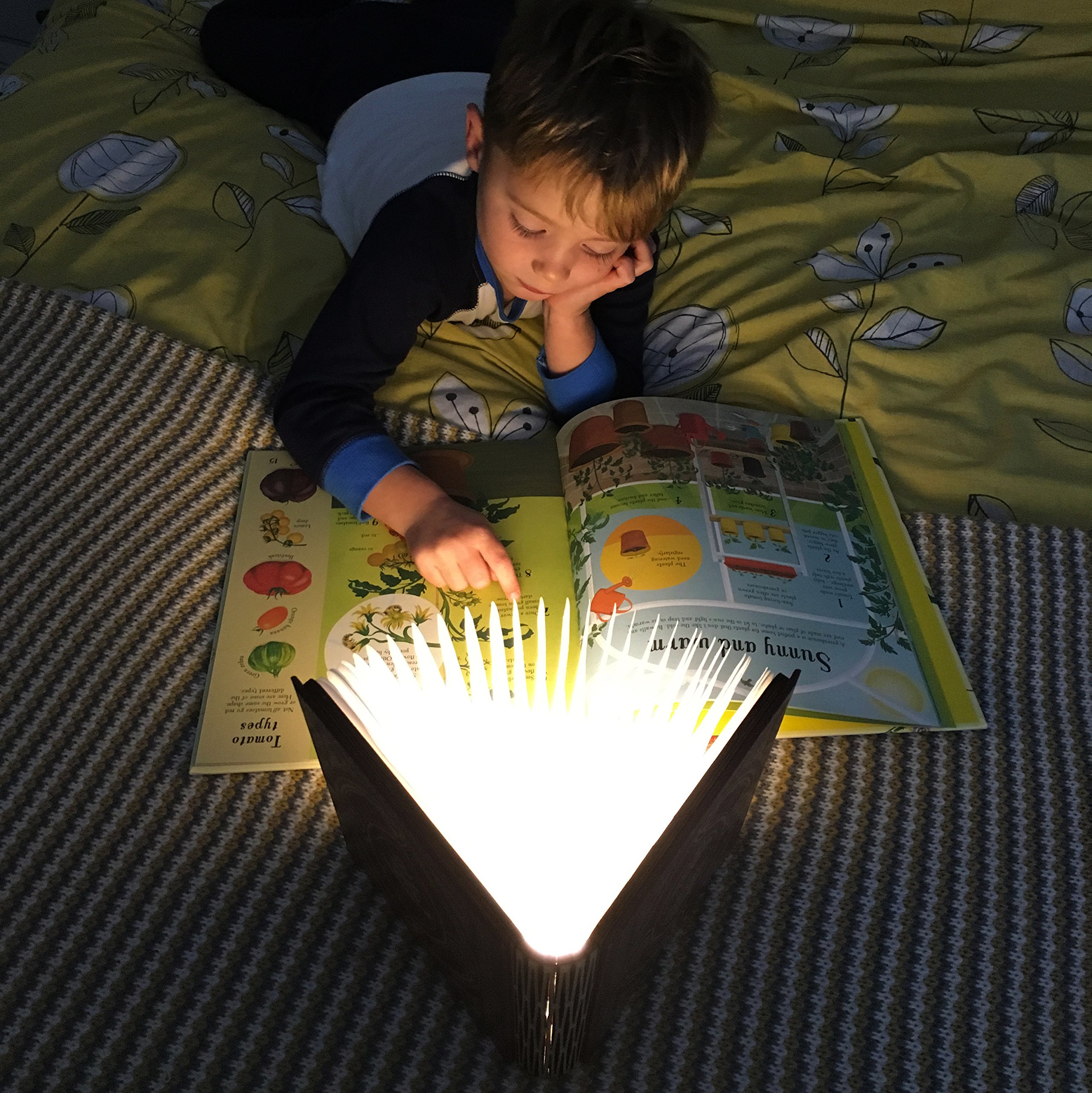 KleverCase 360° Rechargeable Book Cover Reading Lamp - Magic Theme Night Light for Desk & Bedside (Large Size, White Light) | Perfect Gift for Book Lovers & Reading in Bed