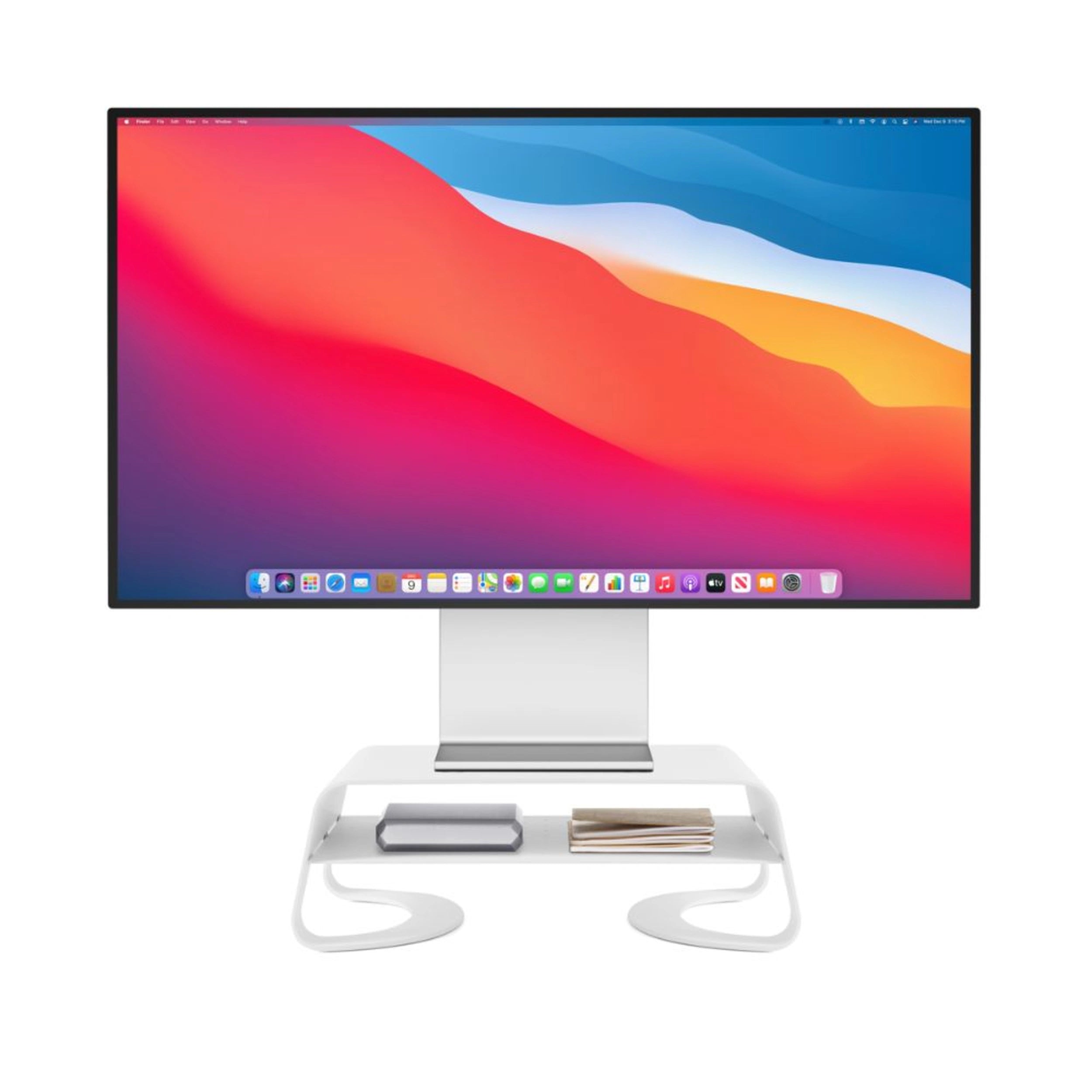 Twelve South Curve Riser Stand for iMac & Computer Monitors - Premium White Desktop Organizer (Perfect for Home Office & Workspace Setup)
