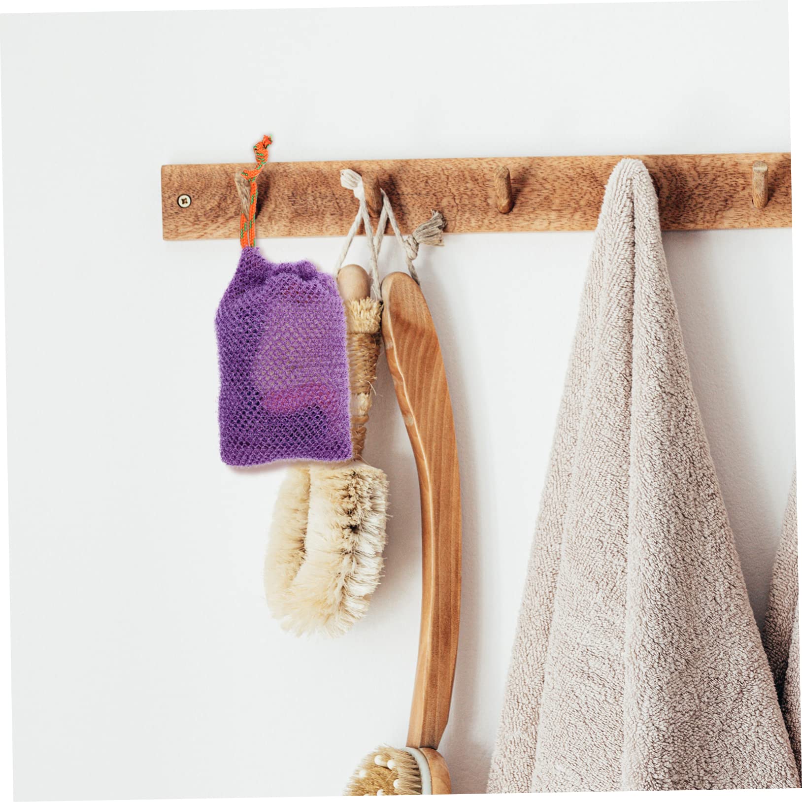 Natural Loofah Soap Bag with Drawstring - Soft & Comfortable Texture for Efficient Lathering - Perfect for Shower, Bath, and Travel Use