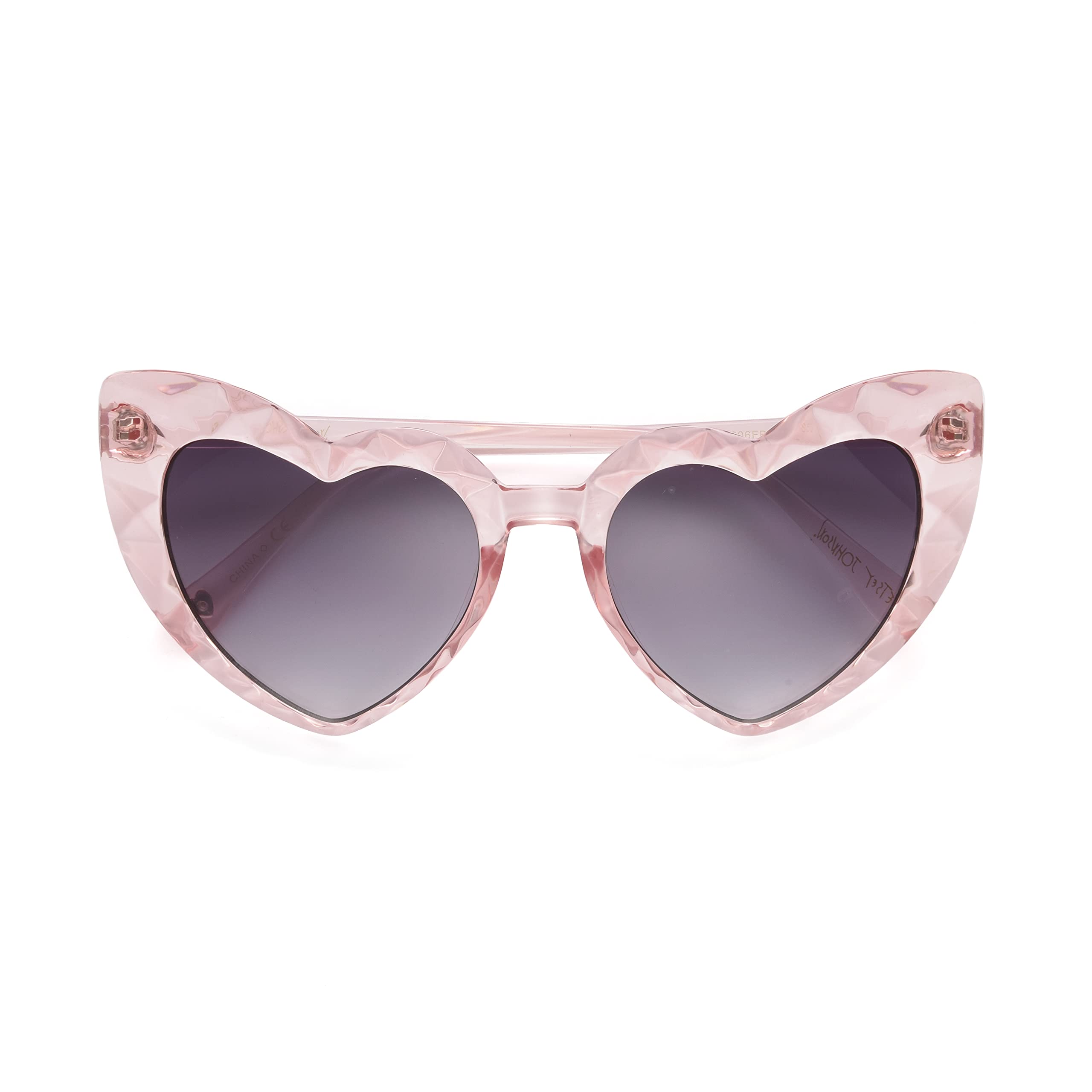 Betsey Johnson Women's Brea Heart-Shaped Sunglasses - Trendy UV Protection Cat Eye Glasses for Women, Perfect for Beach, Vacation & Summer Outfits