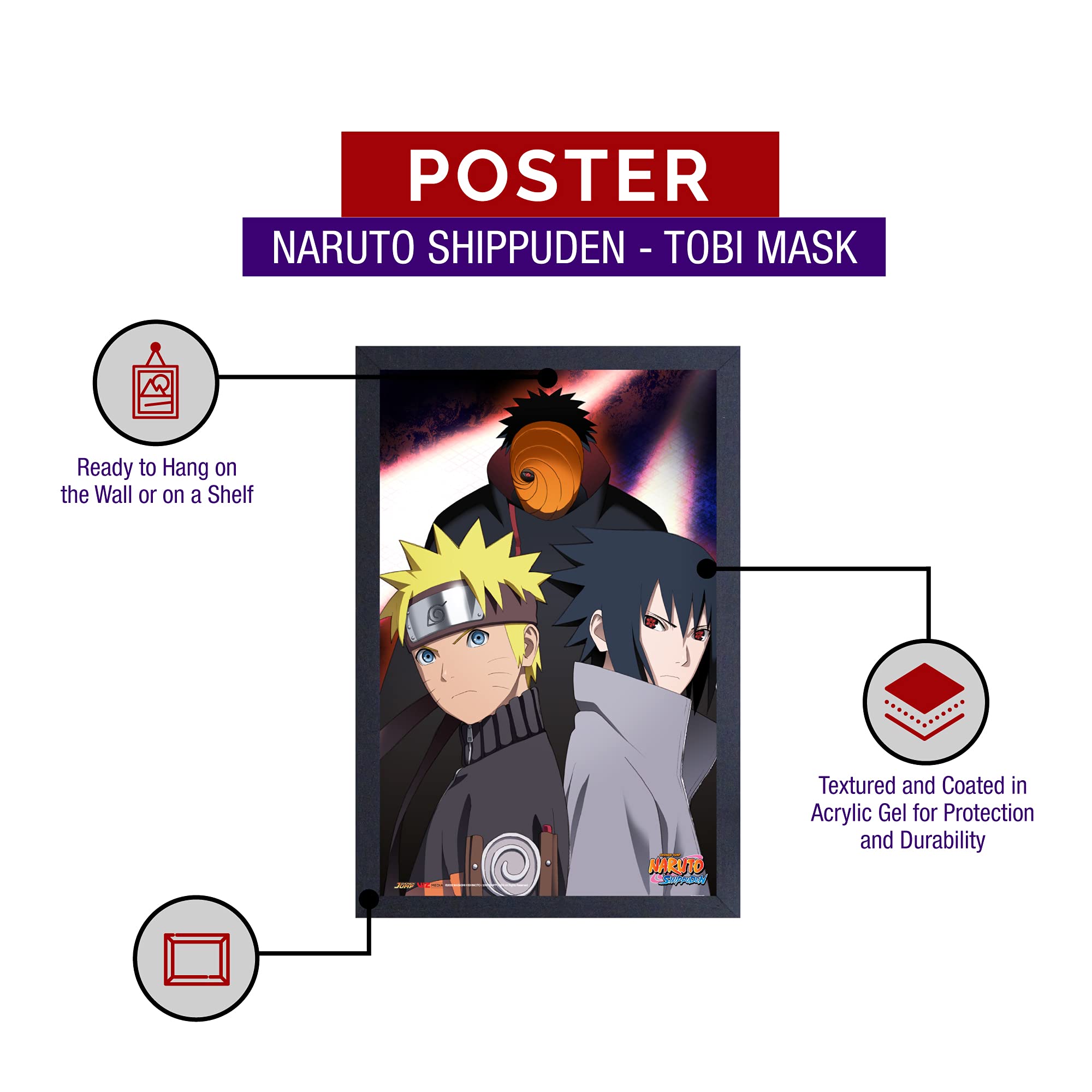 Naruto Shippuden Tobi Mask Poster - 11x17 Inch Anime Wall Art for Bedroom, Living Room, Office & Home Decor - Perfect for Anime Fans & Japanese Pop Culture Enthusiasts