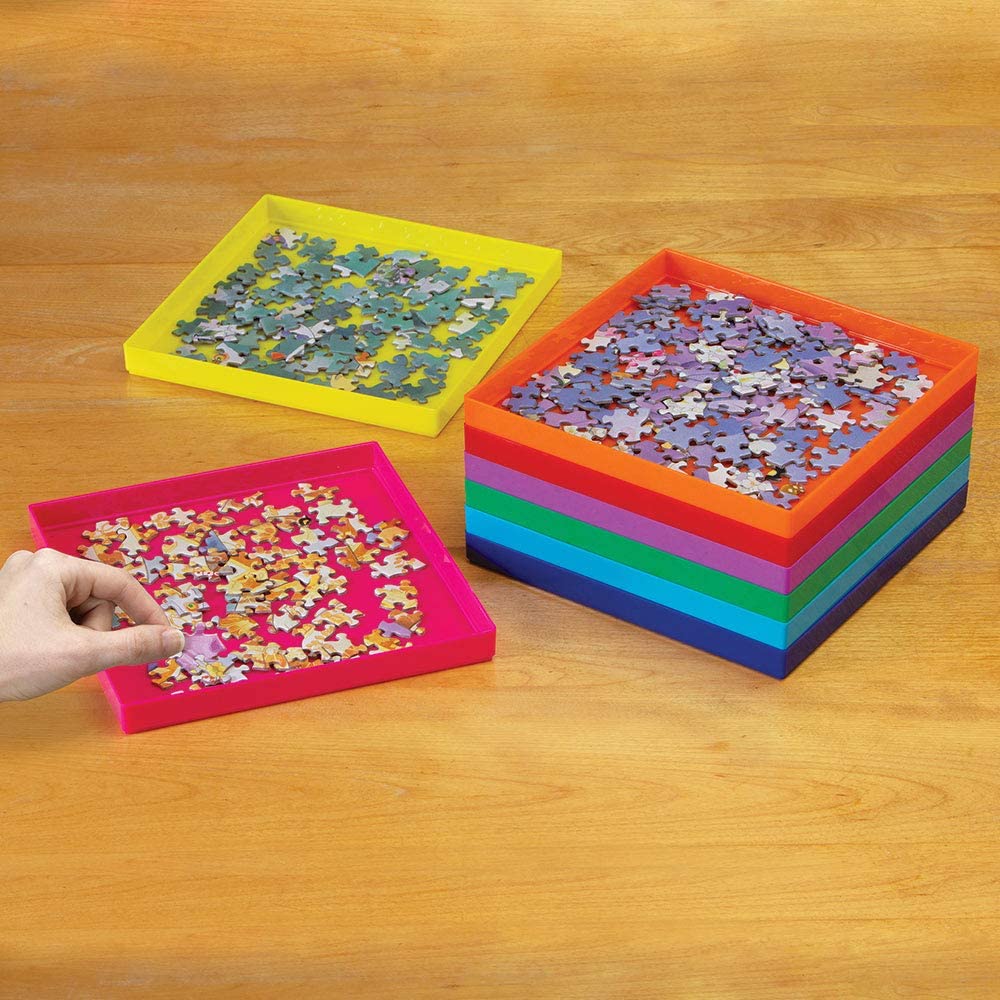 Bits and Pieces Jumbo Puzzle Stack-Em Sorting Trays - Large Puzzle Organizer & Storage Solution - Perfect for 1000+ Piece Puzzles - Great Gift for Puzzle Lovers & Family Game Nights