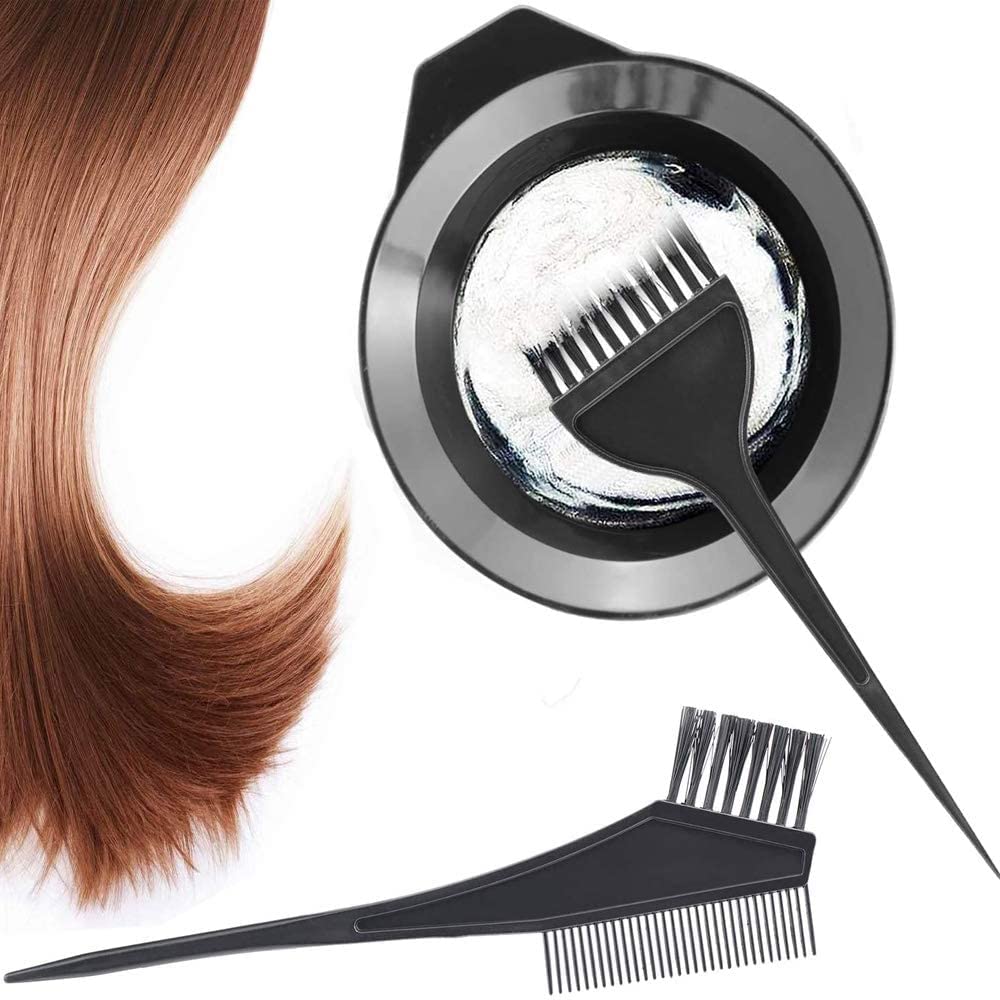 Professional Hair Dye Brush & Mixing Bowl Set - 1 Bowl, 3 Brushes, 2 Combs - Salon-Grade Coloring Kit for Men & Women - Perfect for At-Home Hair Coloring & Salon Styling