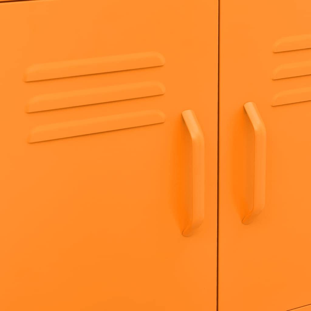 2-Door Steel Storage Cabinet with Adjustable Shelf & 4 Wheels - 23.6