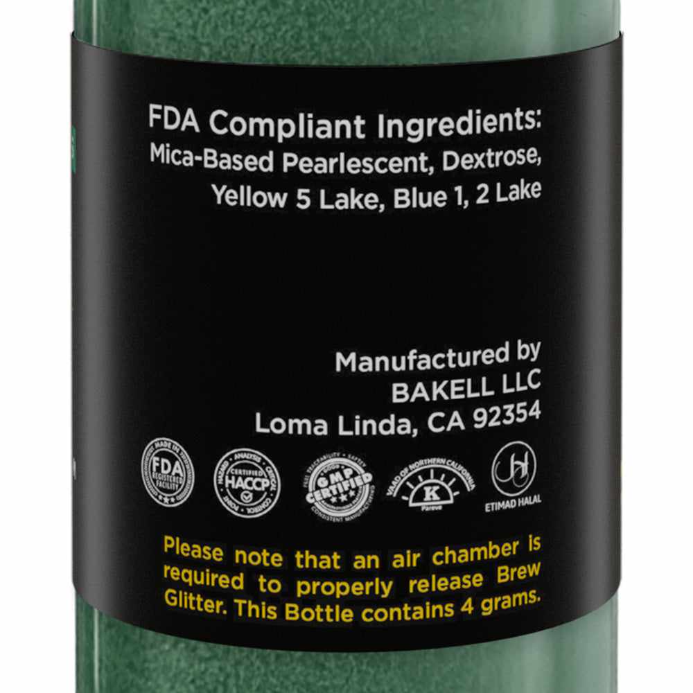 Dark Green Edible Beverage Glitter for Drinks & Cocktails | Mini Spray Pump for Easy Application - Perfect for Party Drinks, Wedding Toasts & DIY Decorations