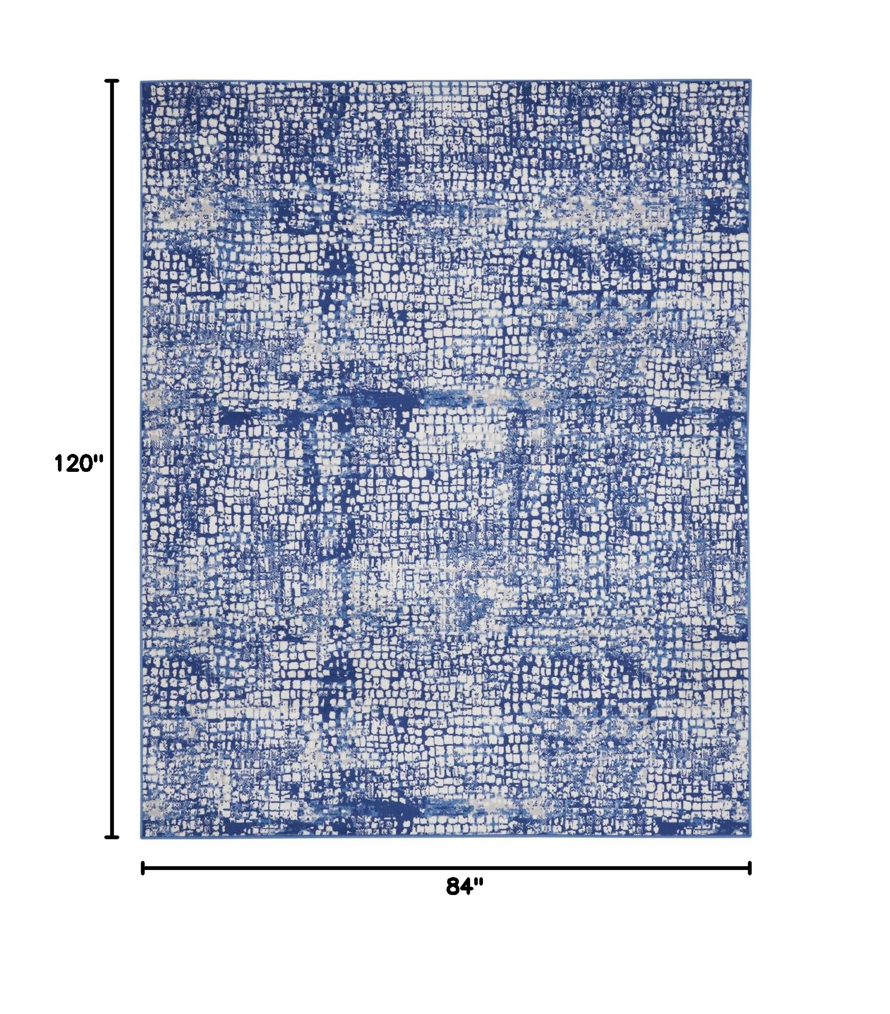 Nourison Whimsicle Abstract Ivory Navy 7' x 10' Area Rug - Easy to Clean, Non-Shedding, Soft & Durable - Perfect for Bedroom, Living Room, Dining Room & Kitchen Decor (7x10)