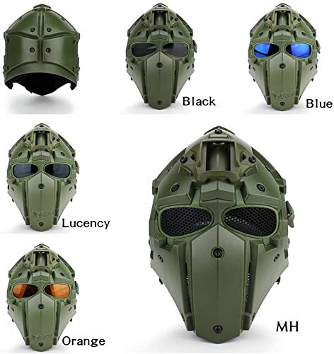 Tactical Full Face Protective Mask with Goggles - Airsoft Helmet for Paintball, Motorcycle Riding, Cosplay & Role Playing - Perfect for Outdoor Sports, Military Simulation & Movie Props