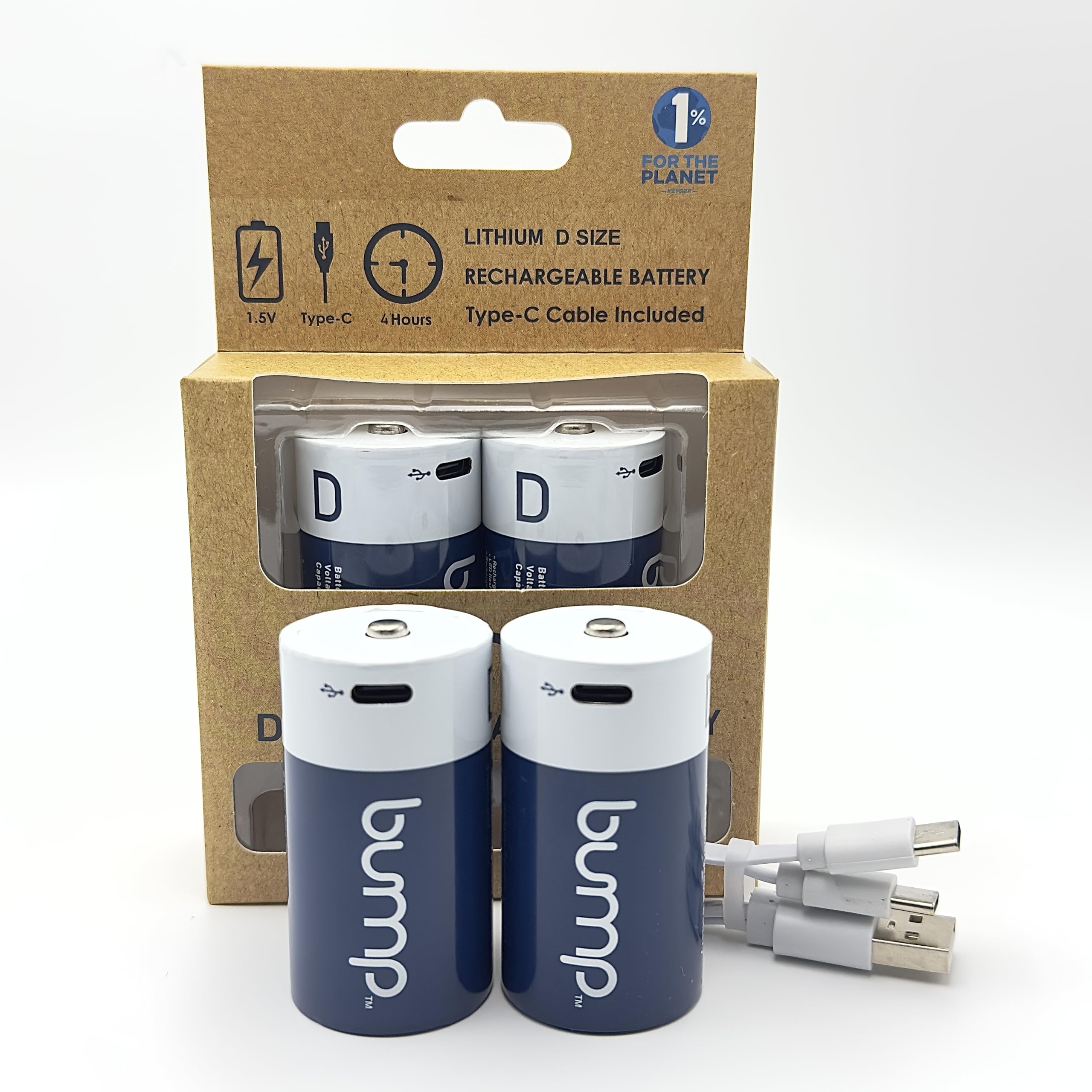 1.5V Rechargeable Lithium Ion Batteries - 2 Pack 12000mWh High Capacity with USB-C Fast Charging | Long Lasting Power for Flashlights, Electronics & High Drain Devices | Includes Charger Cable | Perfect for Emergency Kits, Camping Gear & Smart Home Devices