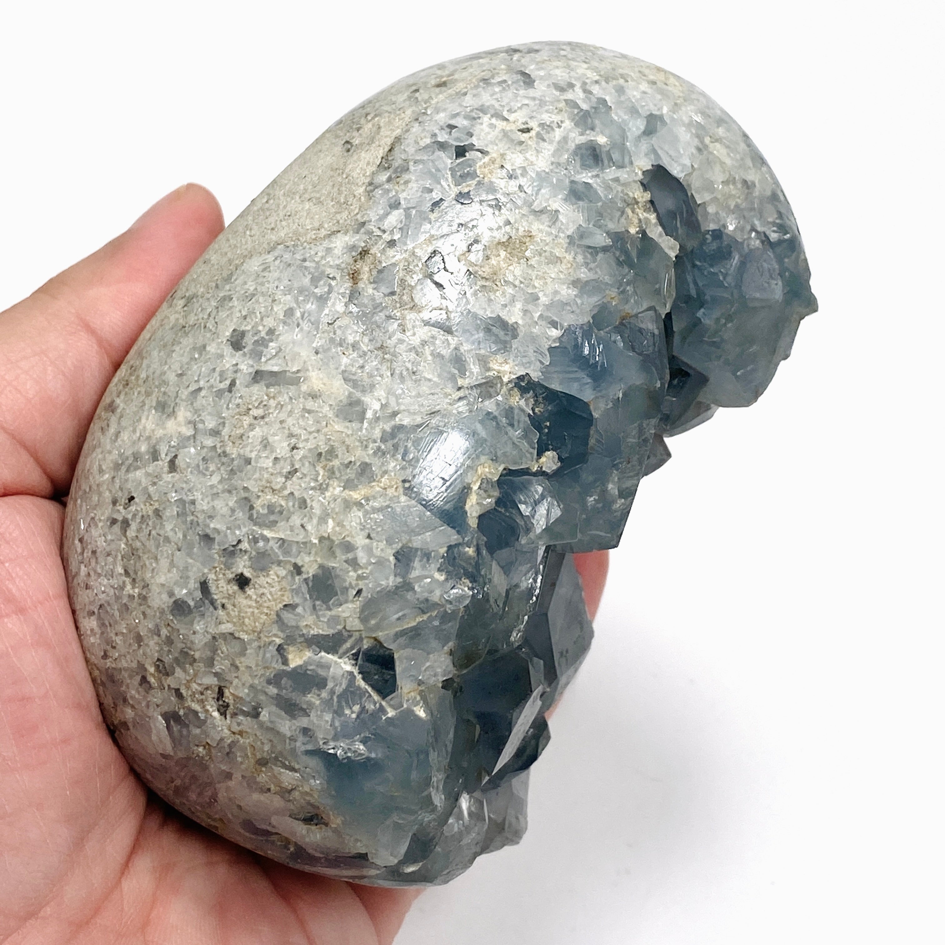 Celestite Egg - Natural Madagascar Healing Crystal for Meditation, Reiki & Energy Work - Perfect for Home Decor, Spiritual Gifts & Relaxation Spaces